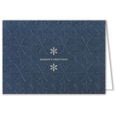 Navy Shimmer Embossed Snowflakes