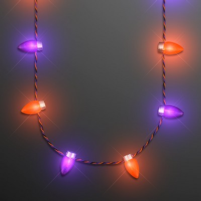 1" Blinky Bulbs Halloween Jewelry Light Necklace - BLANK