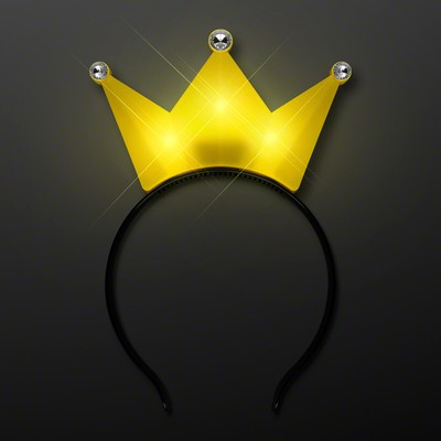 Light Up Yellow Crown Tiara Princess Headband - BLANK